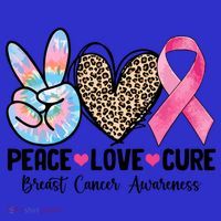Tie Dye Peace Love Cure Pink Ribbon Breast Cancer Awareness Gift Women's Tank Top thumb 5