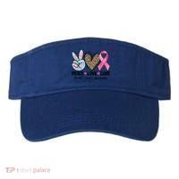 Tie Dye Peace Love Cure Pink Ribbon Breast Cancer Awareness Gift Visor thumb 0