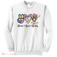 Tie Dye Peace Love Goats Farm Girl Goat Lover Funny Gift Sweatshirt thumb 0
