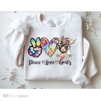 Tie Dye Peace Love Goats Farm Girl Goat Lover Funny Gift Sweatshirt thumb 2