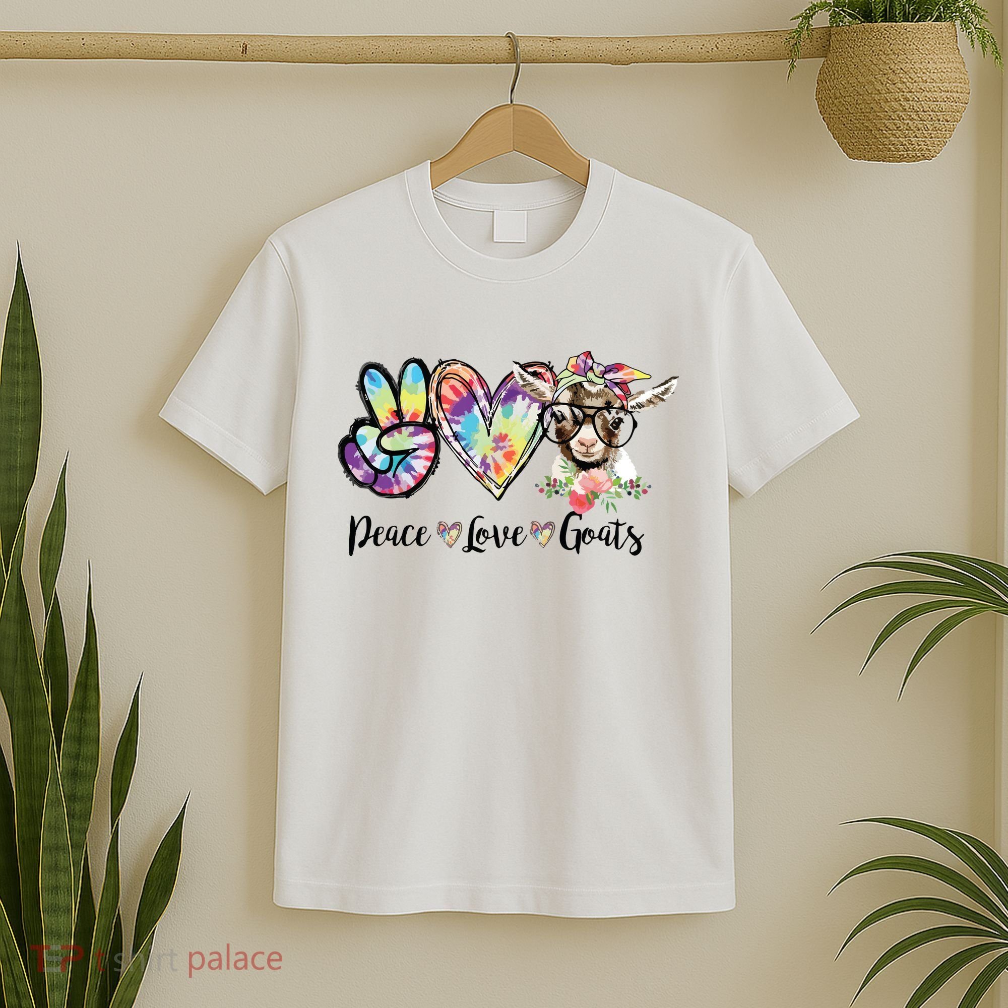 Tie Dye Peace Love Goats Farm Girl Goat Lover Funny Gift T-Shirt