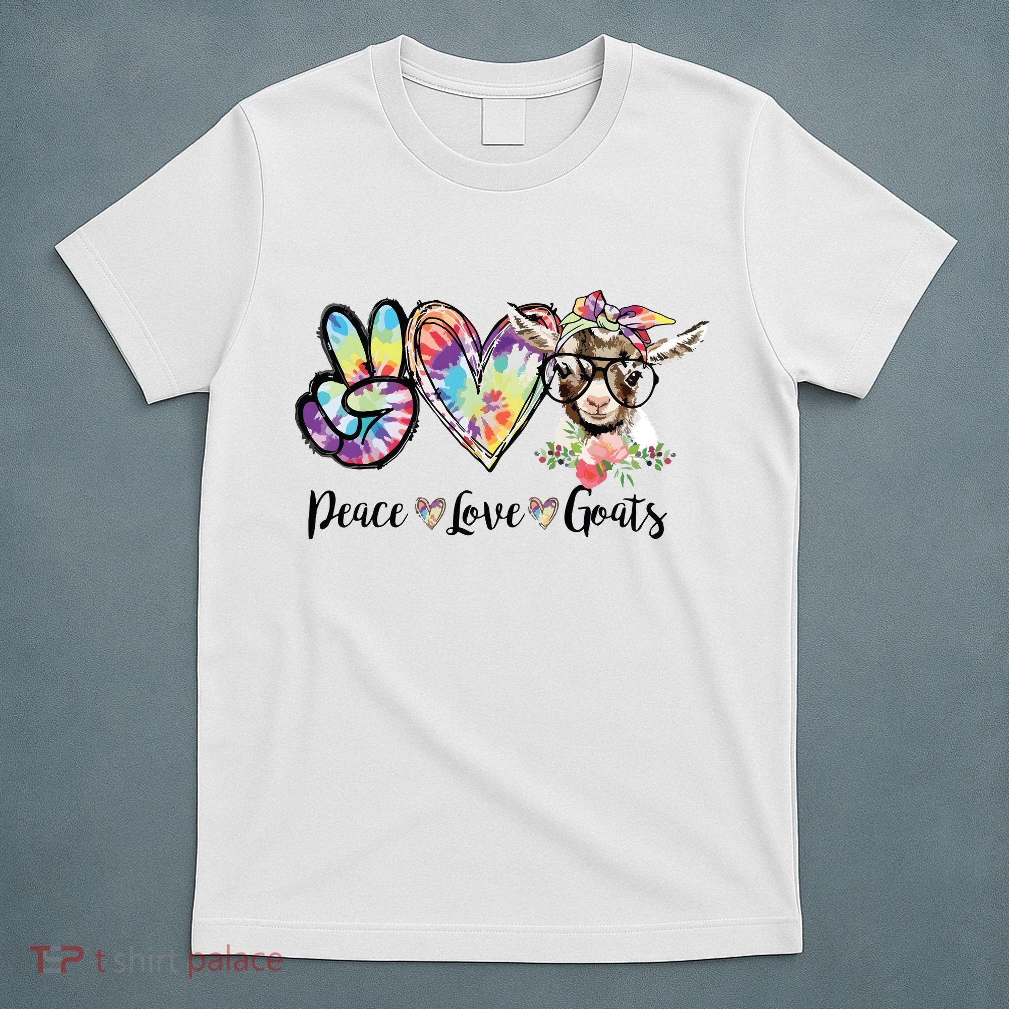 Tie Dye Peace Love Goats Farm Girl Goat Lover Funny Gift T-Shirt