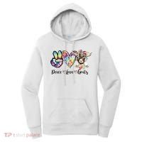 Tie Dye Peace Love Goats Farm Girl Goat Lover Funny Gift Women's Hoodie thumb 0