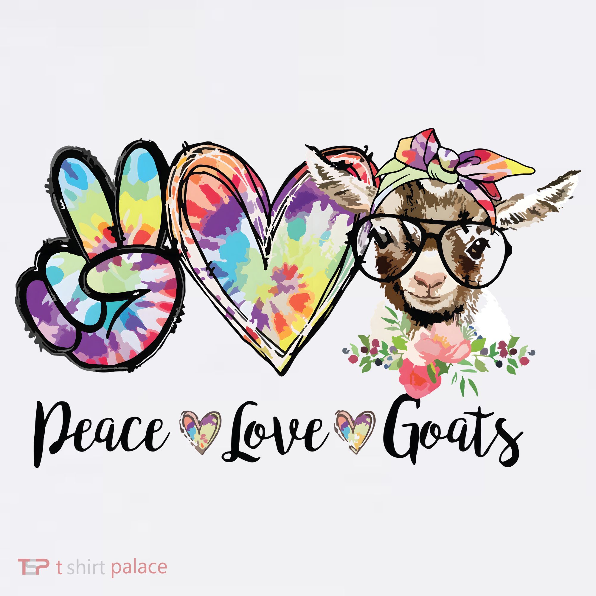 Tie Dye Peace Love Goats Farm Girl Goat Lover Funny Gift Women's Tank Top