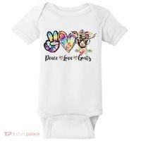 Tie Dye Peace Love Goats Farm Girl Goat Lover Funny Gift Baby Bodysuit thumb 0