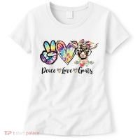 Tie Dye Peace Love Goats Farm Girl Goat Lover Funny Gift Women's T-Shirt thumb 0