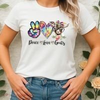 Tie Dye Peace Love Goats Farm Girl Goat Lover Funny Gift Women's T-Shirt thumb 2
