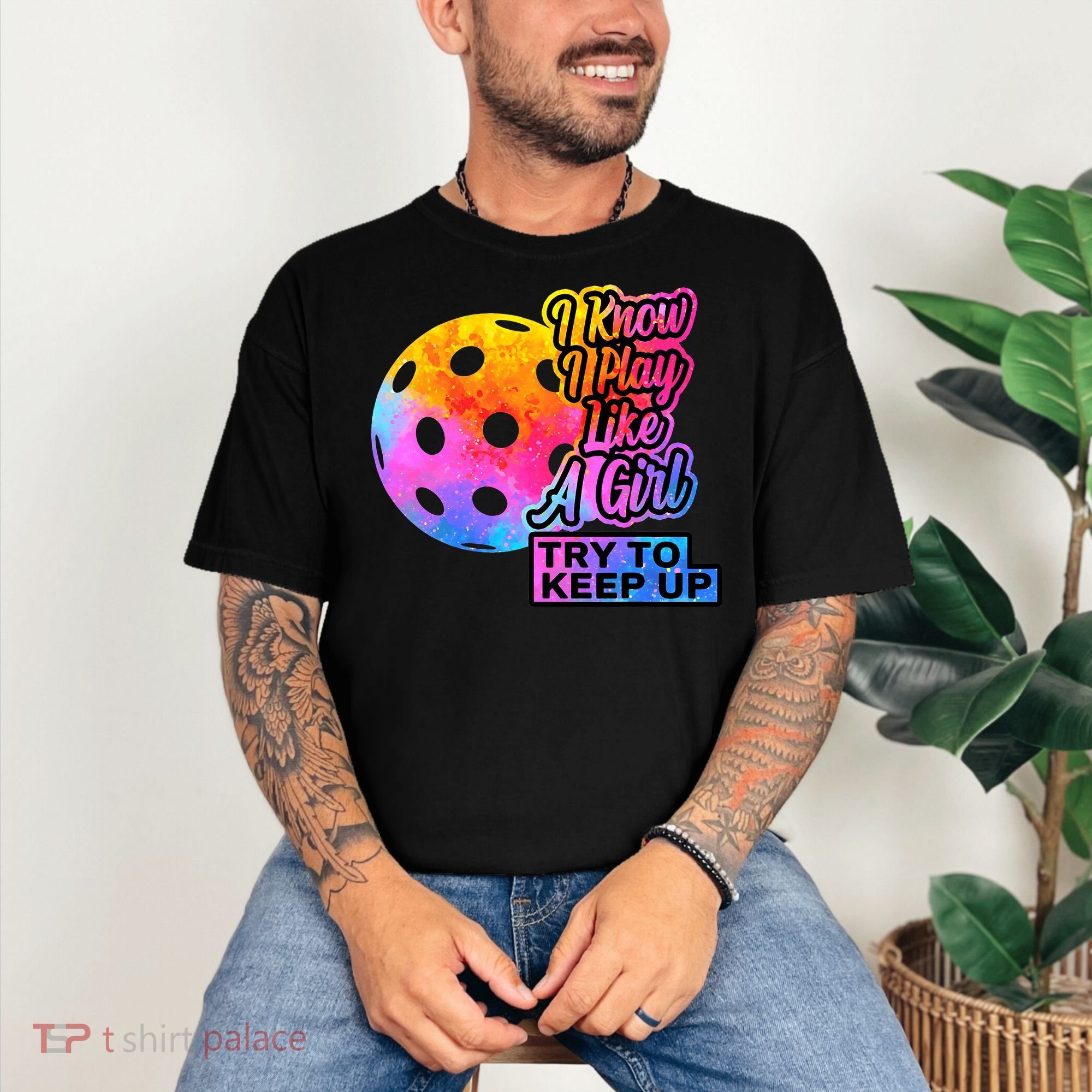 Tie Dye Pickleball Player Paddleball Lover Dink Funny Comfort Colors T-Shirt