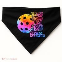 Tie Dye Pickleball Player Paddleball Lover Dink Funny USA-Made Doggie Bandana thumb 0