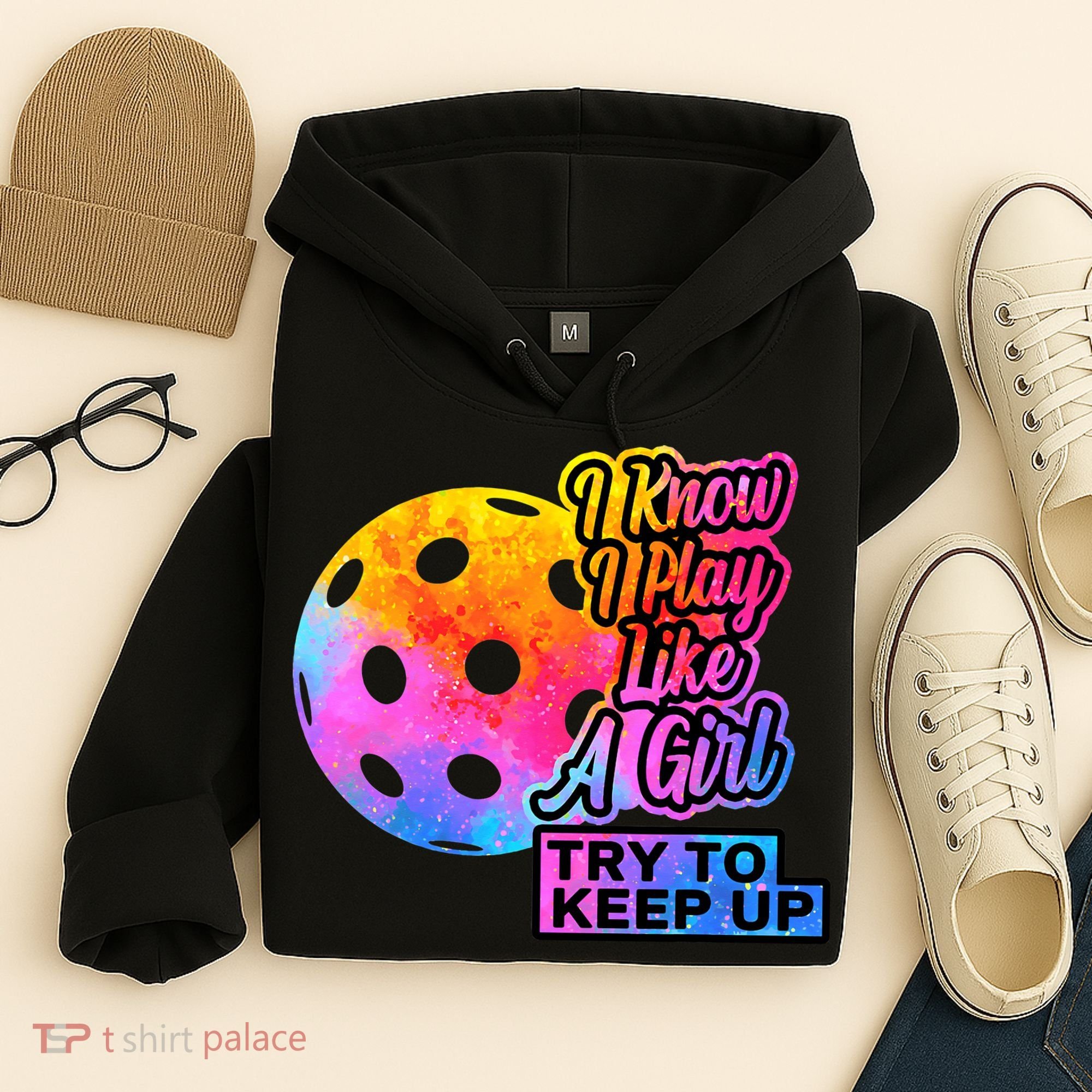 Tie Dye Pickleball Player Paddleball Lover Dink Funny Hoodie