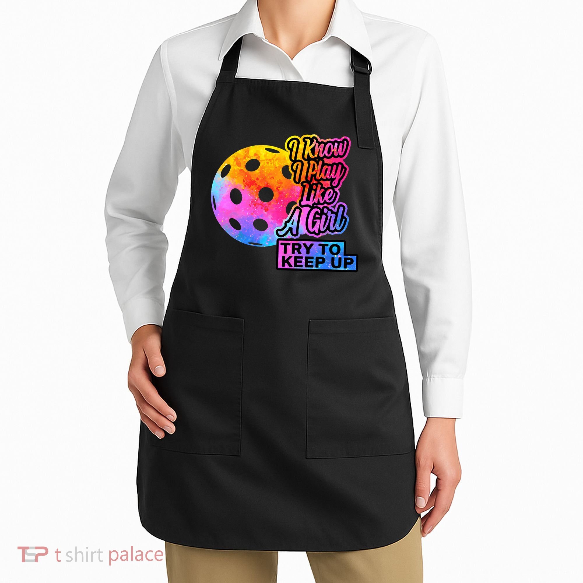 Tie Dye Pickleball Player Paddleball Lover Dink Funny Apron