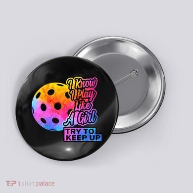 Tie Dye Pickleball Player Paddleball Lover Dink Funny Button