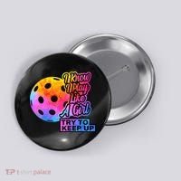 Tie Dye Pickleball Player Paddleball Lover Dink Funny Button thumb 0