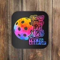 Tie Dye Pickleball Player Paddleball Lover Dink Funny Coaster thumb 0