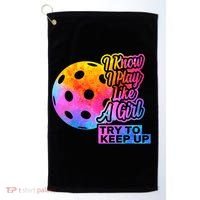 Tie Dye Pickleball Player Paddleball Lover Dink Funny Golf Towel thumb 0