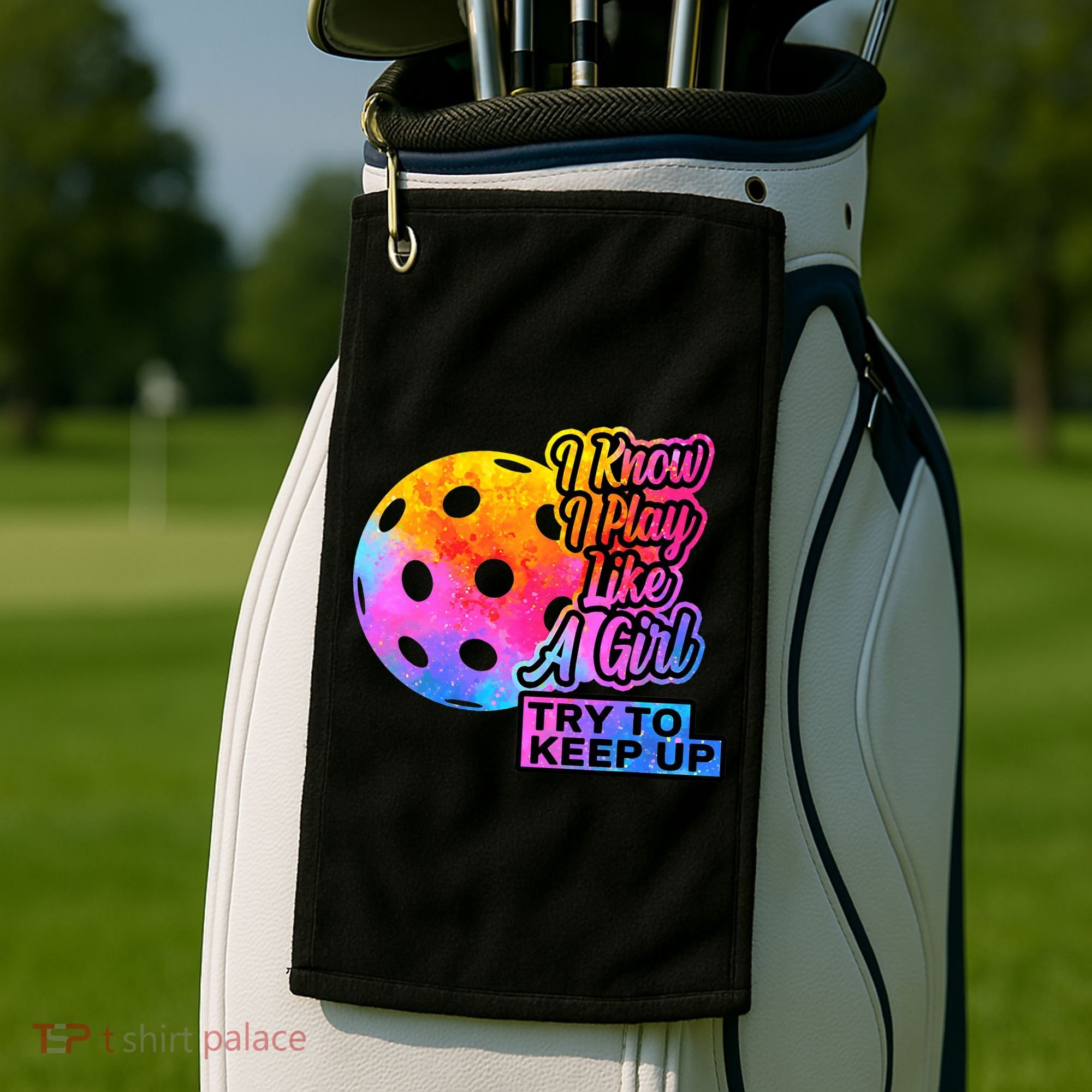 Tie Dye Pickleball Player Paddleball Lover Dink Funny Golf Towel