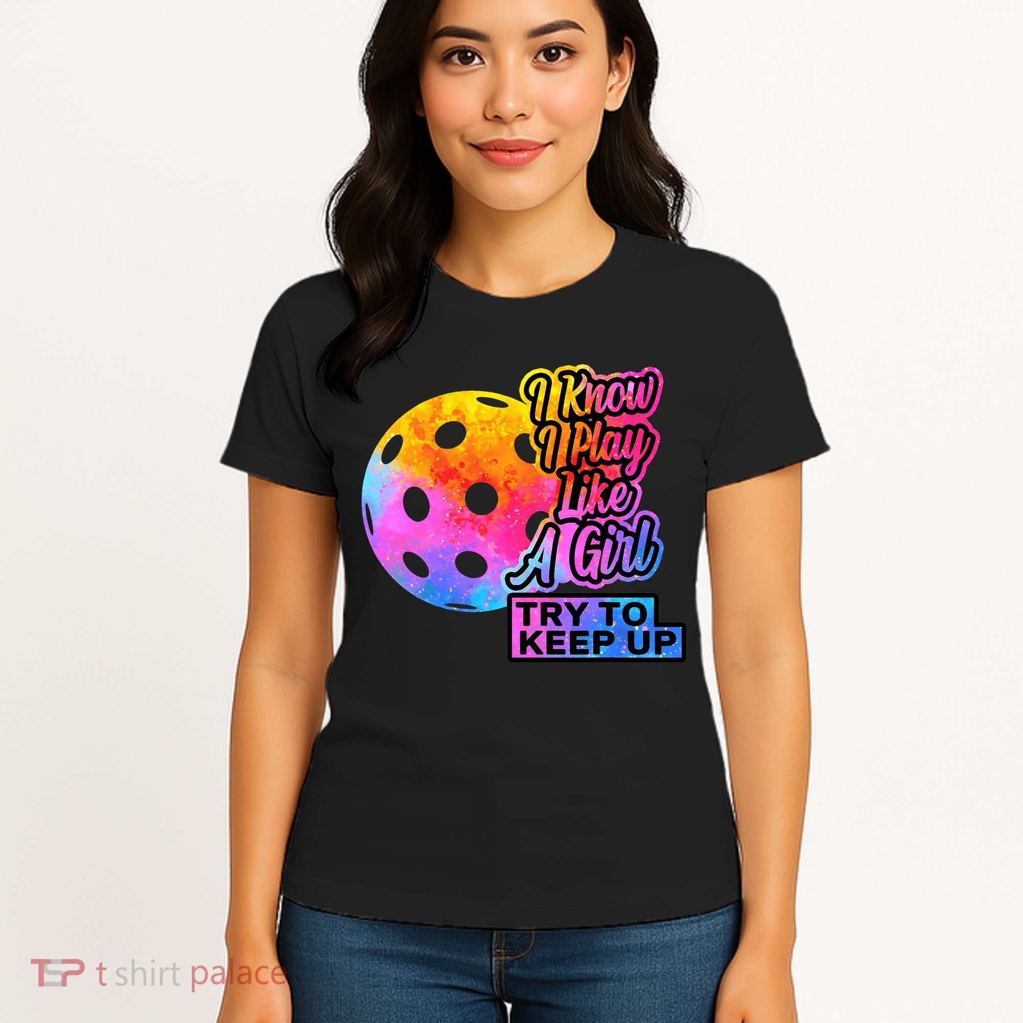 Tie Dye Pickleball Player Paddleball Lover Dink Funny Women's T-Shirt