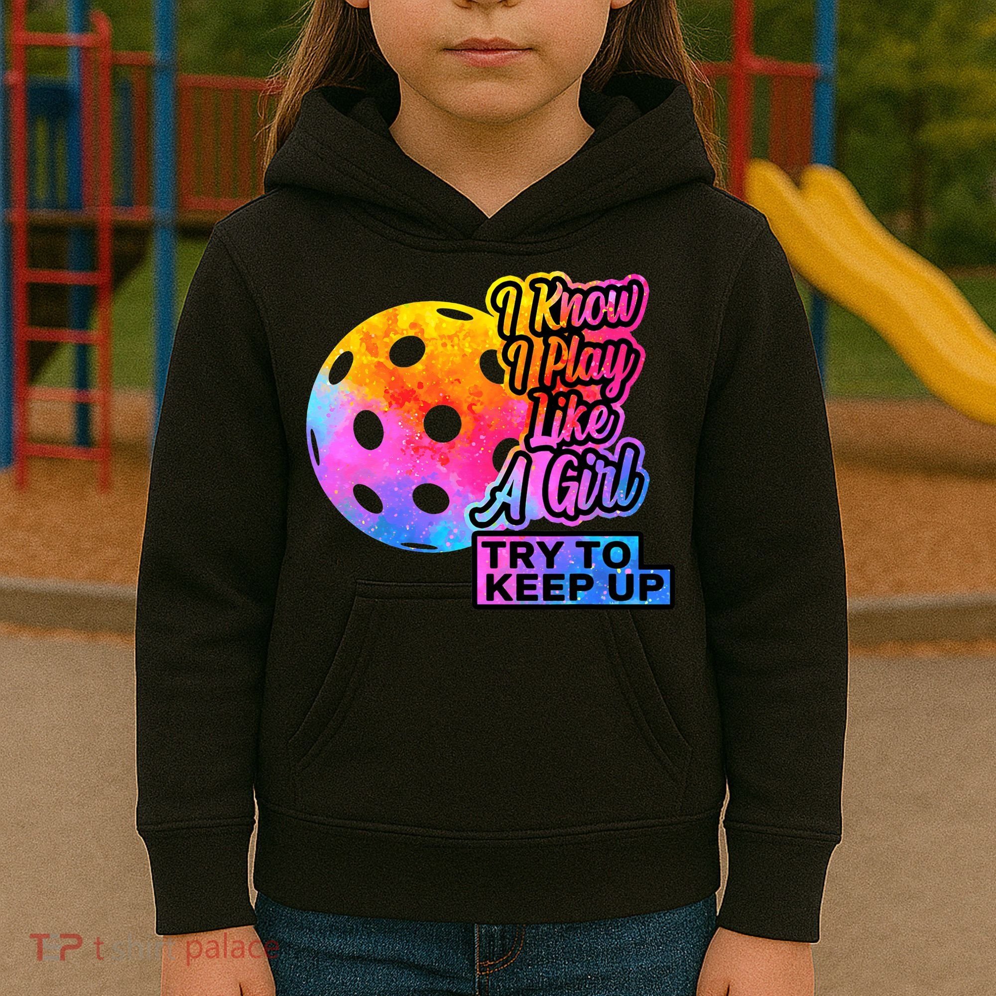 Tie Dye Pickleball Player Paddleball Lover Dink Funny Kids Hoodie