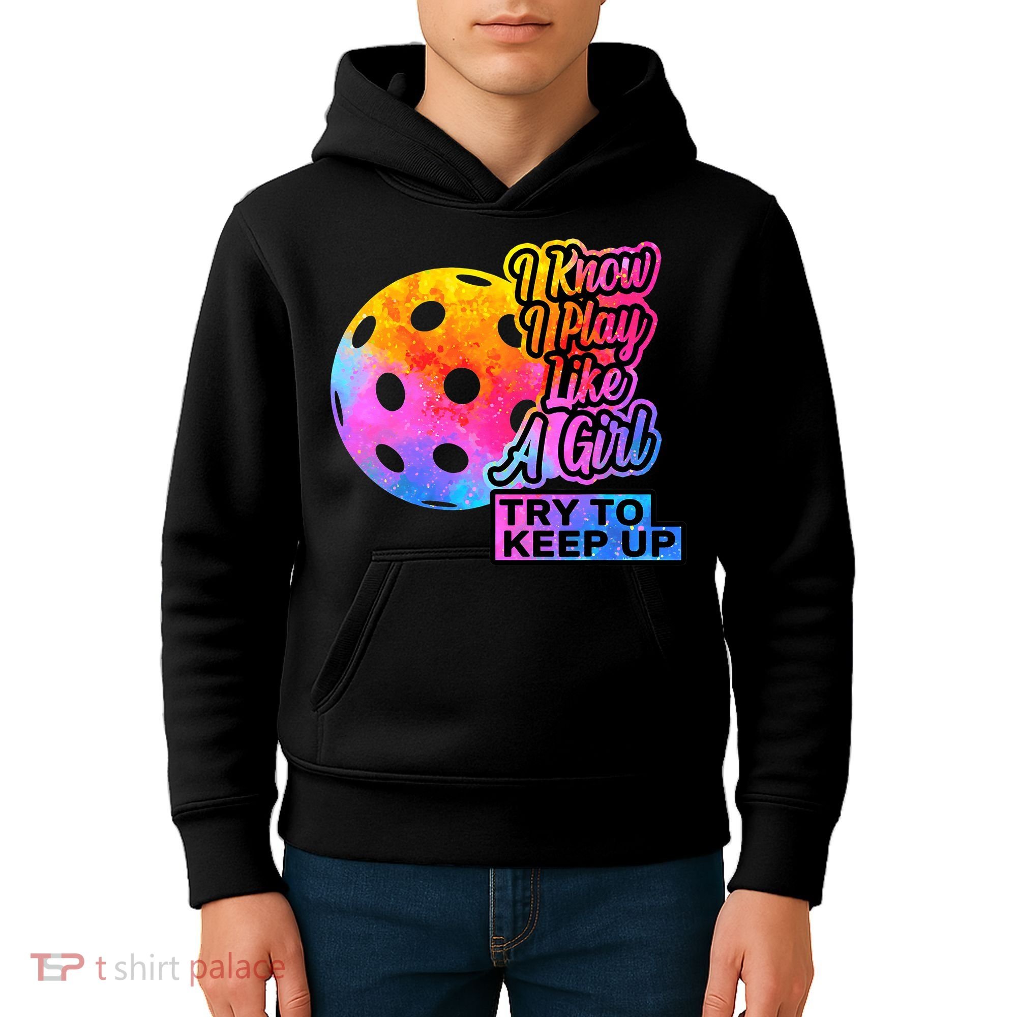 Tie Dye Pickleball Player Paddleball Lover Dink Funny Kids Hoodie