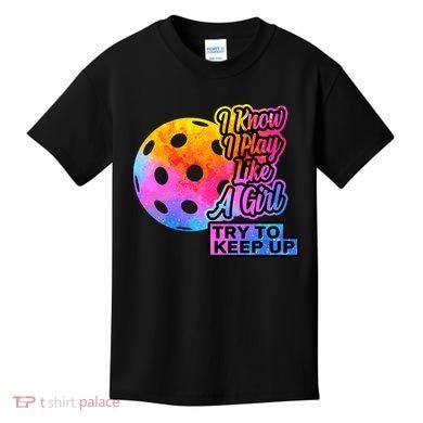 Tie Dye Pickleball Player Paddleball Lover Dink Funny Kids T-Shirt
