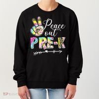 Tie Dye Peace Out PreK Last Day Of School Summer Beach Women's Sweatshirt thumb 0