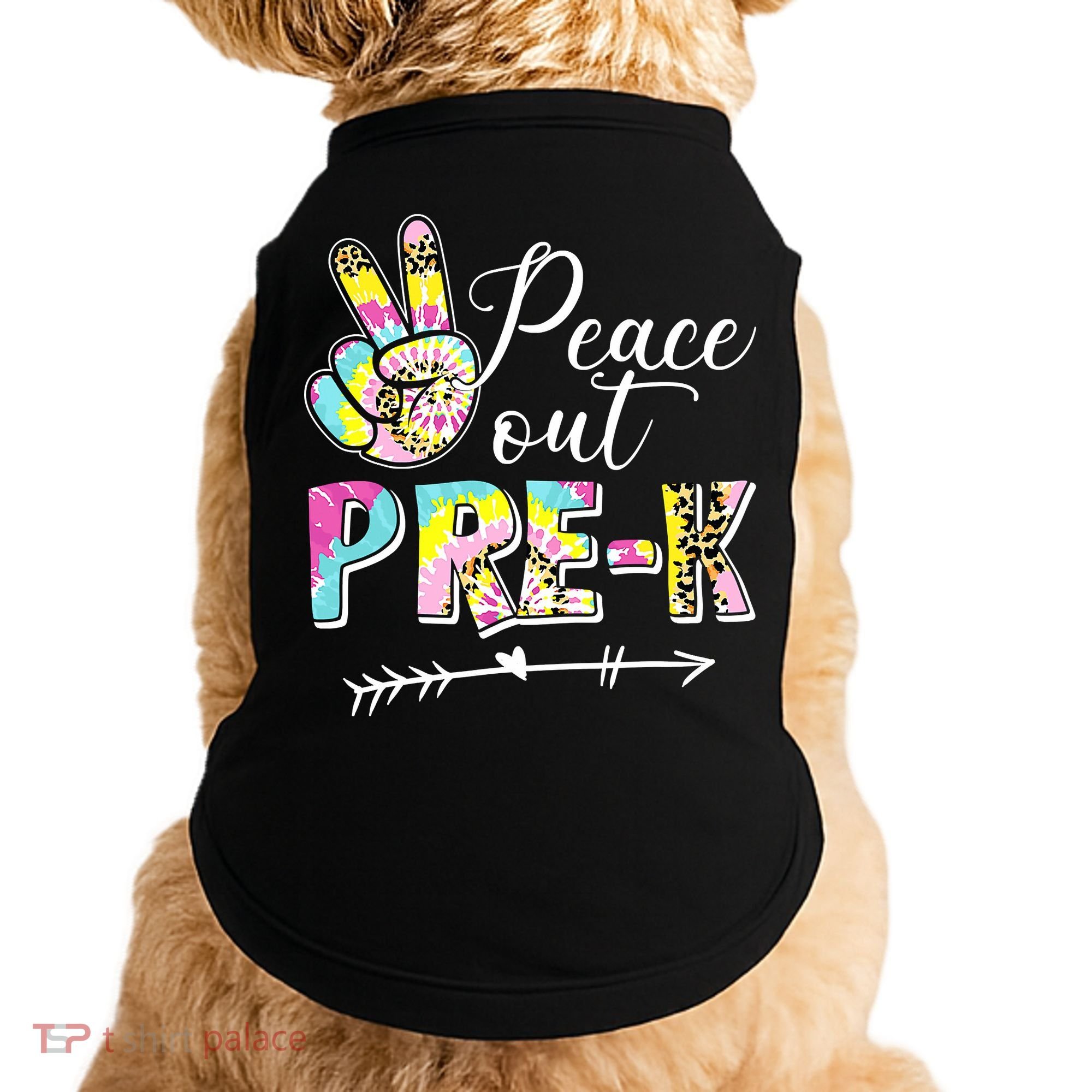 Tie Dye Peace Out PreK Last Day Of School Summer Beach Doggie Tank