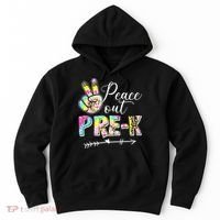 Tie Dye Peace Out PreK Last Day Of School Summer Beach Hoodie thumb 0