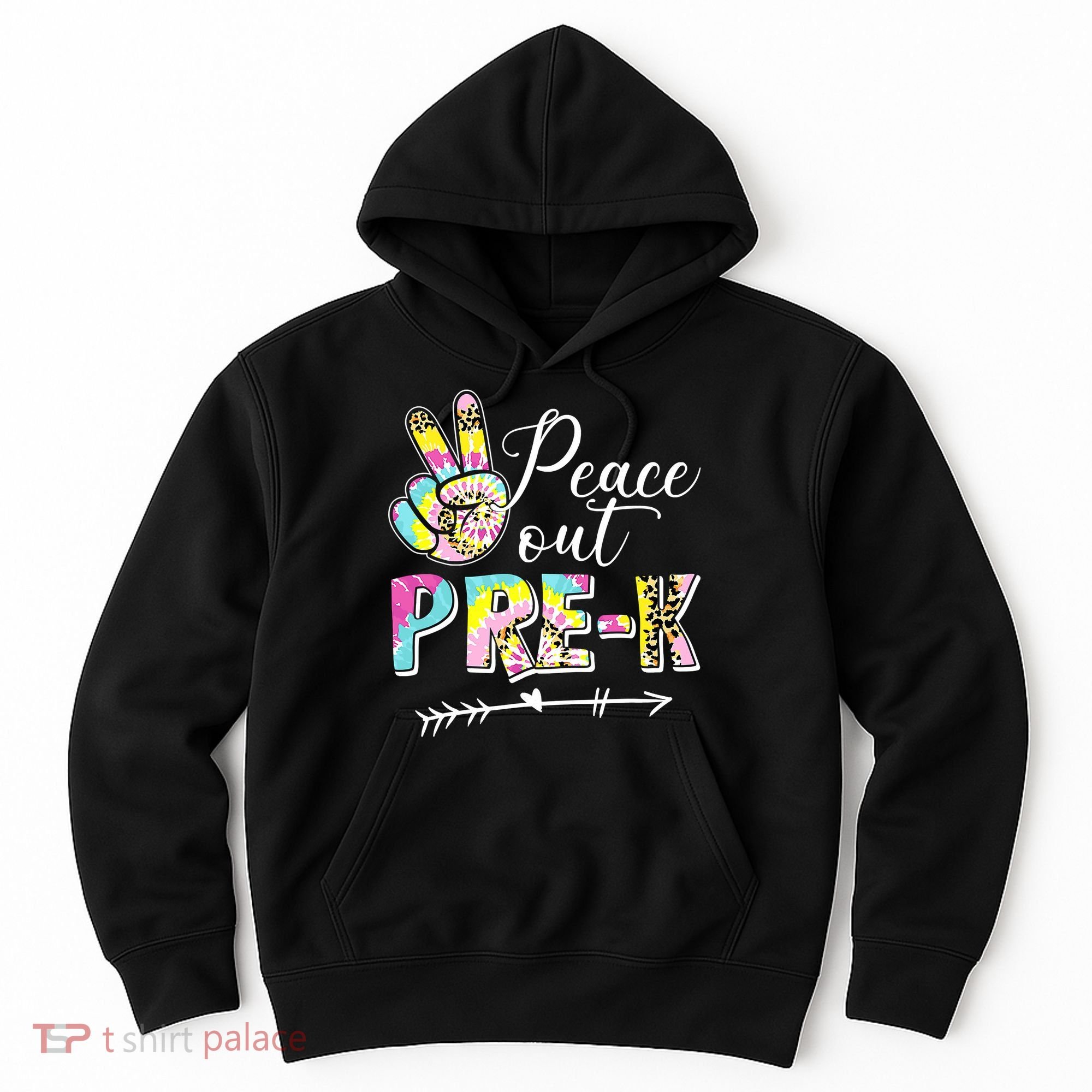 Tie Dye Peace Out PreK Last Day Of School Summer Beach Hoodie