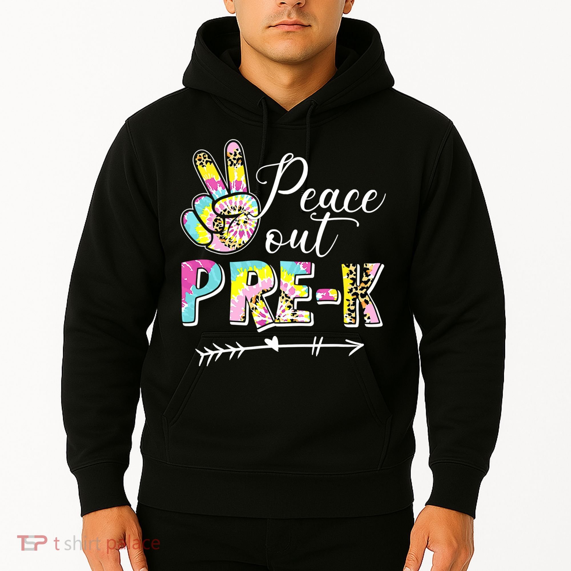 Tie Dye Peace Out PreK Last Day Of School Summer Beach Hoodie