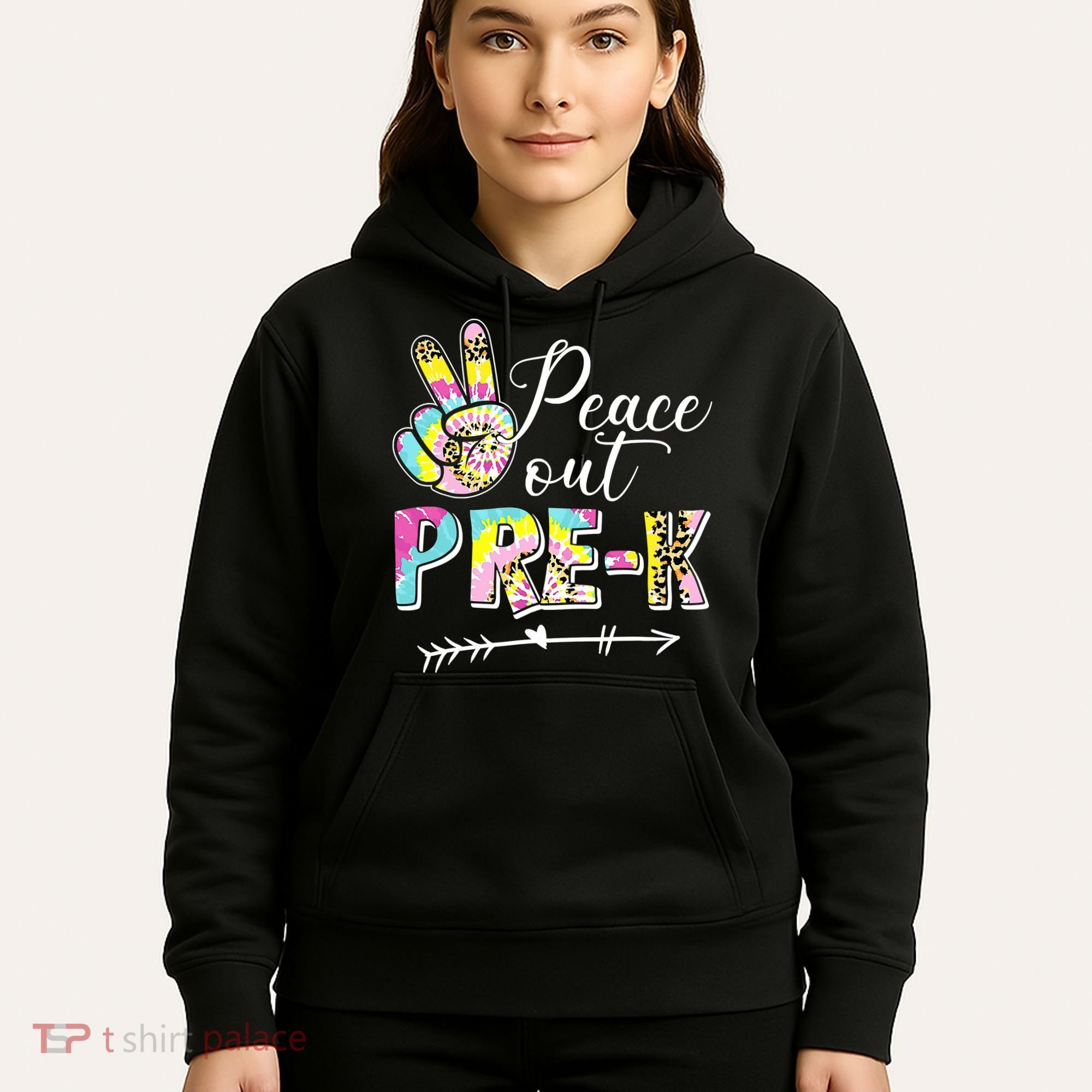 Tie Dye Peace Out PreK Last Day Of School Summer Beach Hoodie