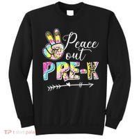 Tie Dye Peace Out PreK Last Day Of School Summer Beach Sweatshirt thumb 0