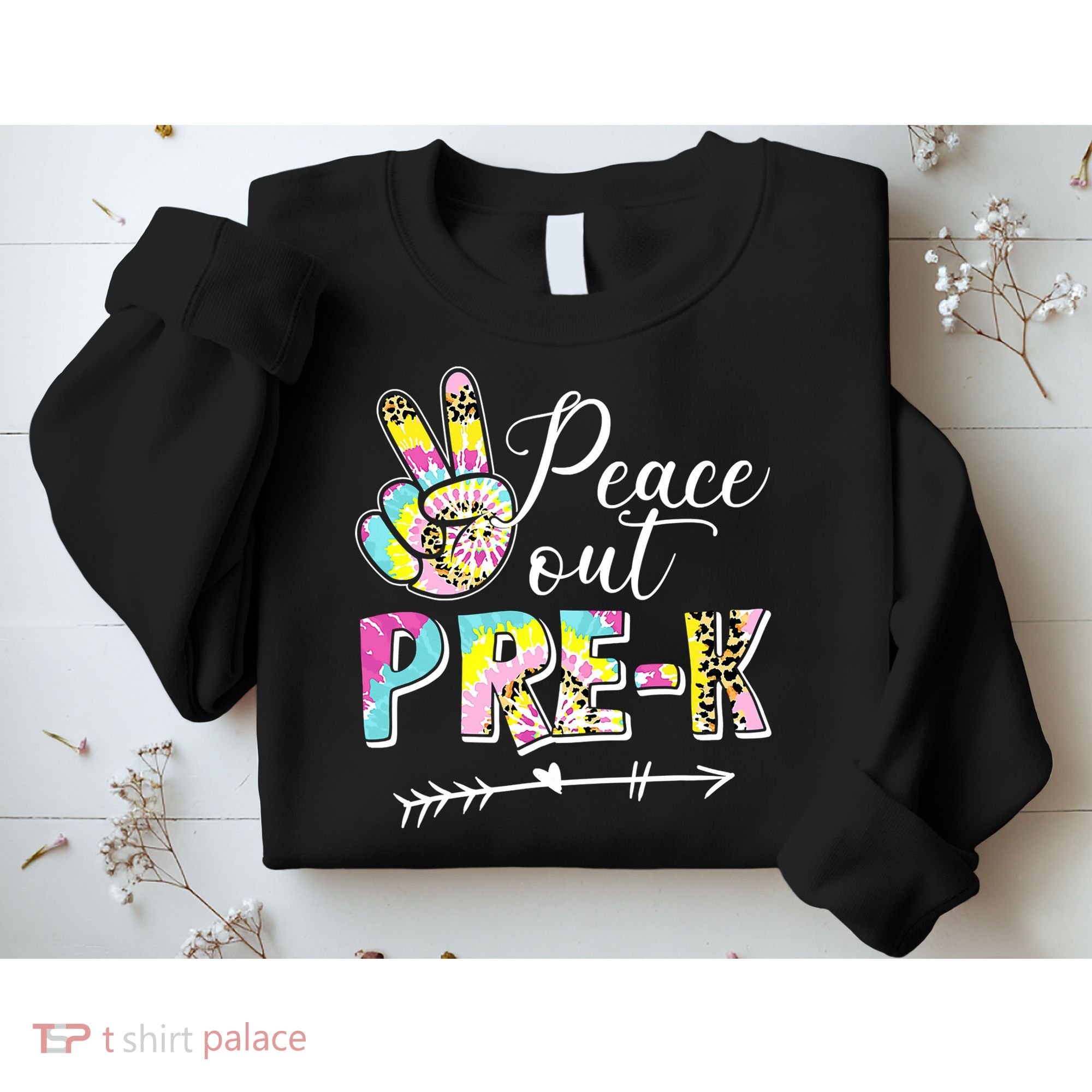Tie Dye Peace Out PreK Last Day Of School Summer Beach Sweatshirt