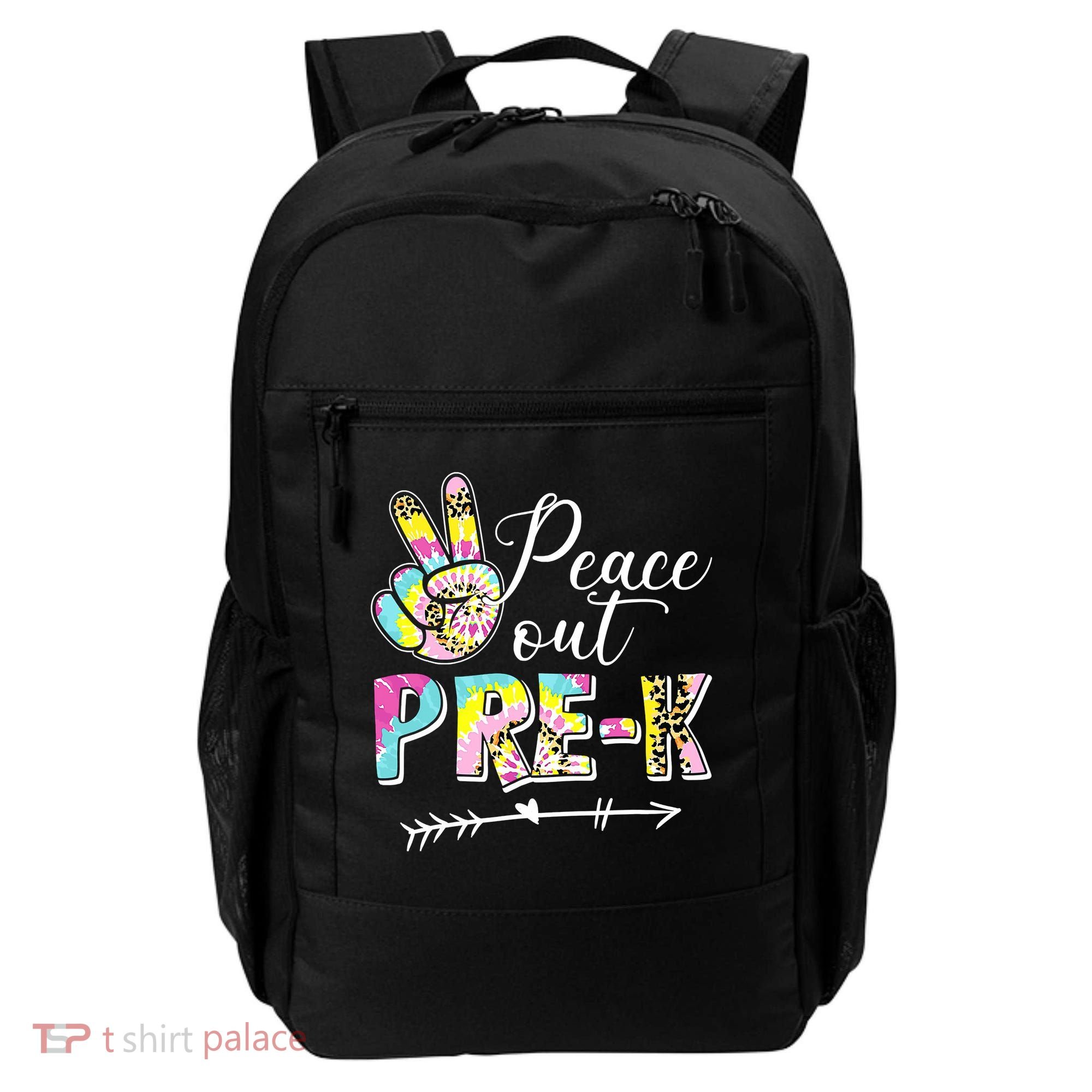 Tie Dye Peace Out PreK Last Day Of School Summer Beach Backpack