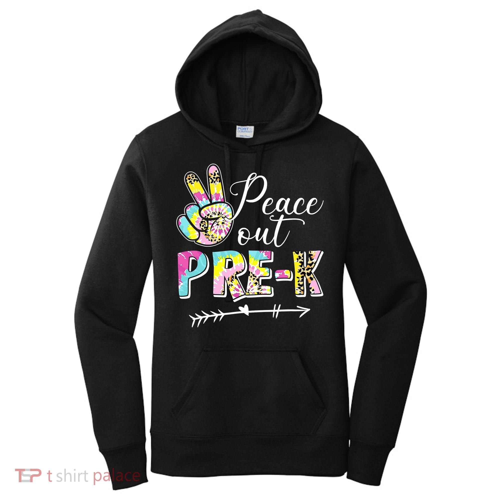 Tie Dye Peace Out PreK Last Day Of School Summer Beach Women's Hoodie