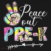 Tie Dye Peace Out PreK Last Day Of School Summer Beach Women's Hoodie thumb 2