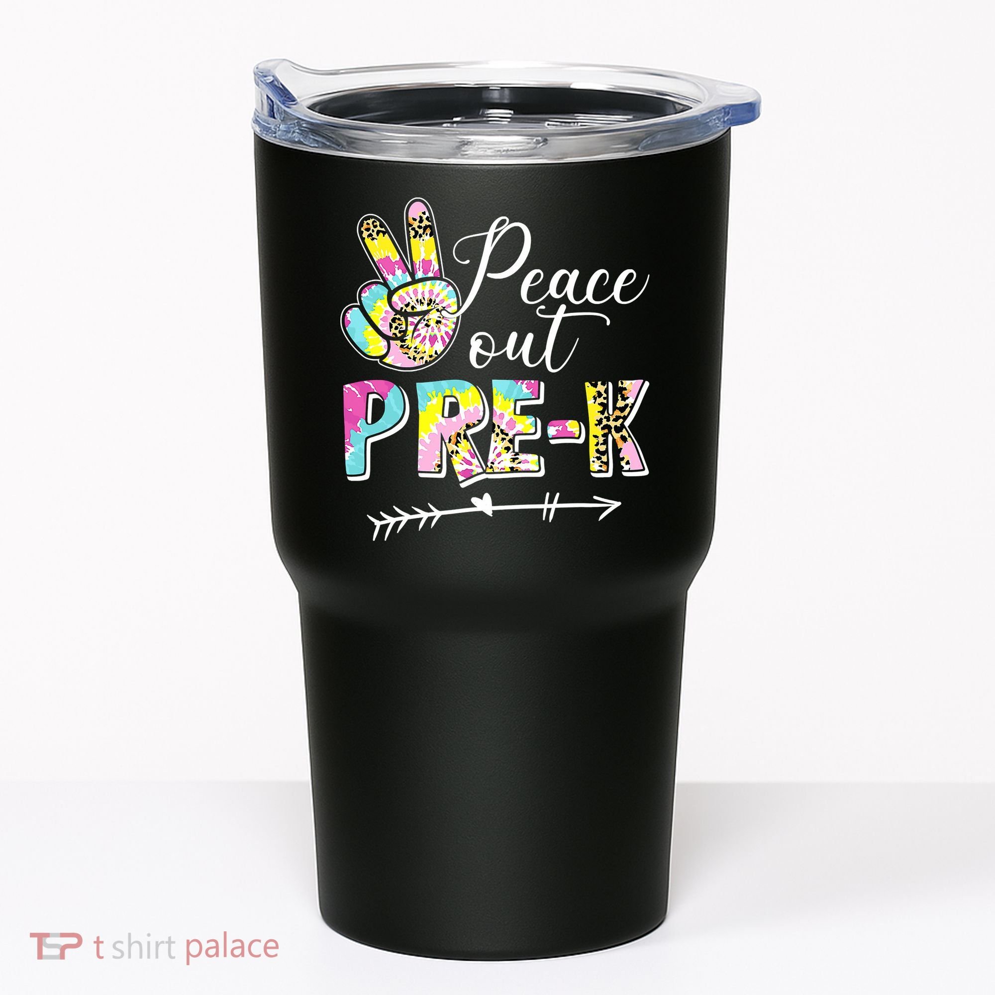 Tie Dye Peace Out PreK Last Day Of School Summer Beach Tumbler