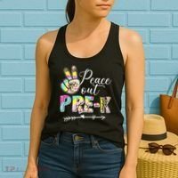 Tie Dye Peace Out PreK Last Day Of School Summer Beach Women's Tank Top thumb 2