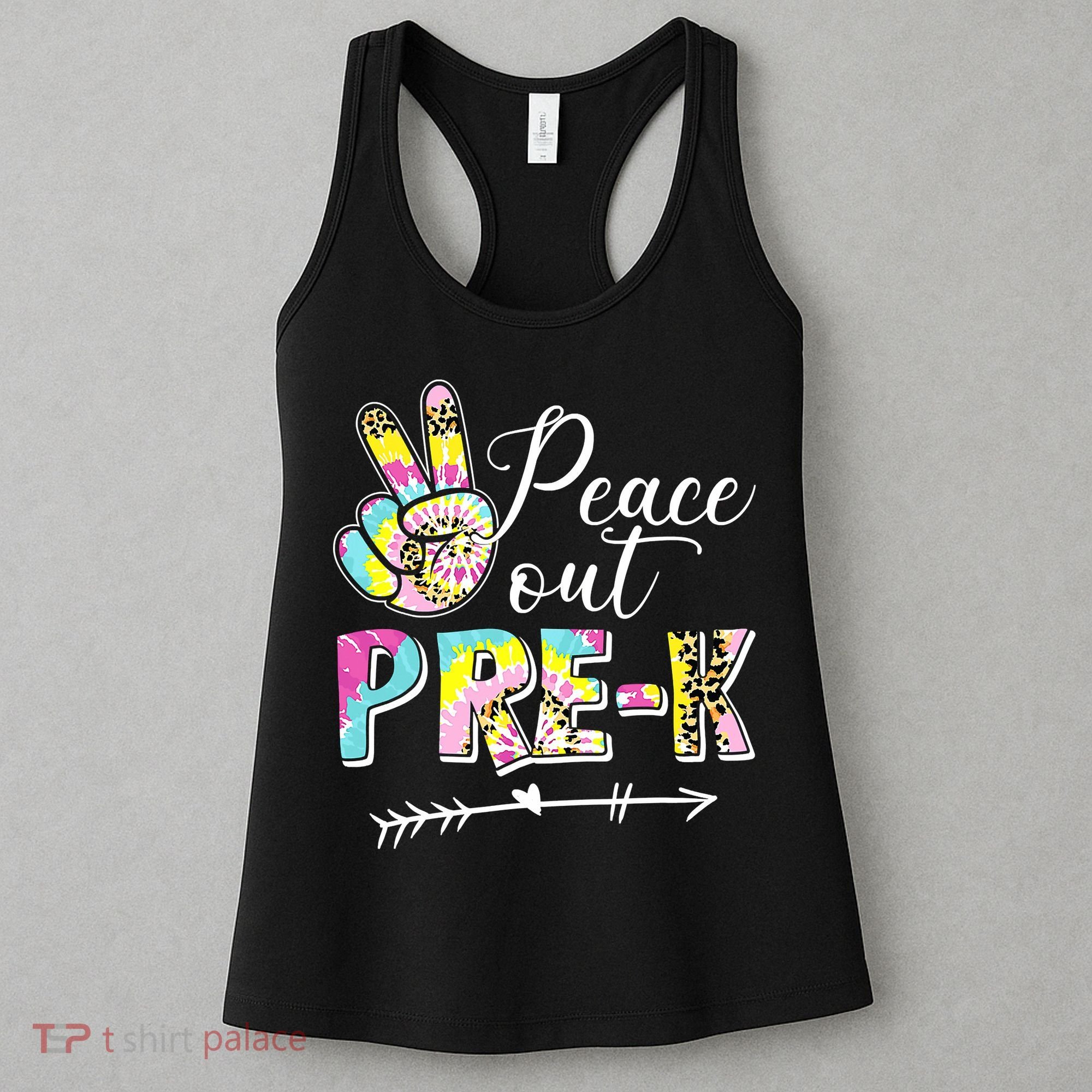 Tie Dye Peace Out PreK Last Day Of School Summer Beach Women's Tank Top