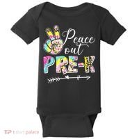 Tie Dye Peace Out PreK Last Day Of School Summer Beach Baby Bodysuit thumb 0