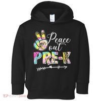 Tie Dye Peace Out PreK Last Day Of School Summer Beach Toddler Hoodie thumb 0