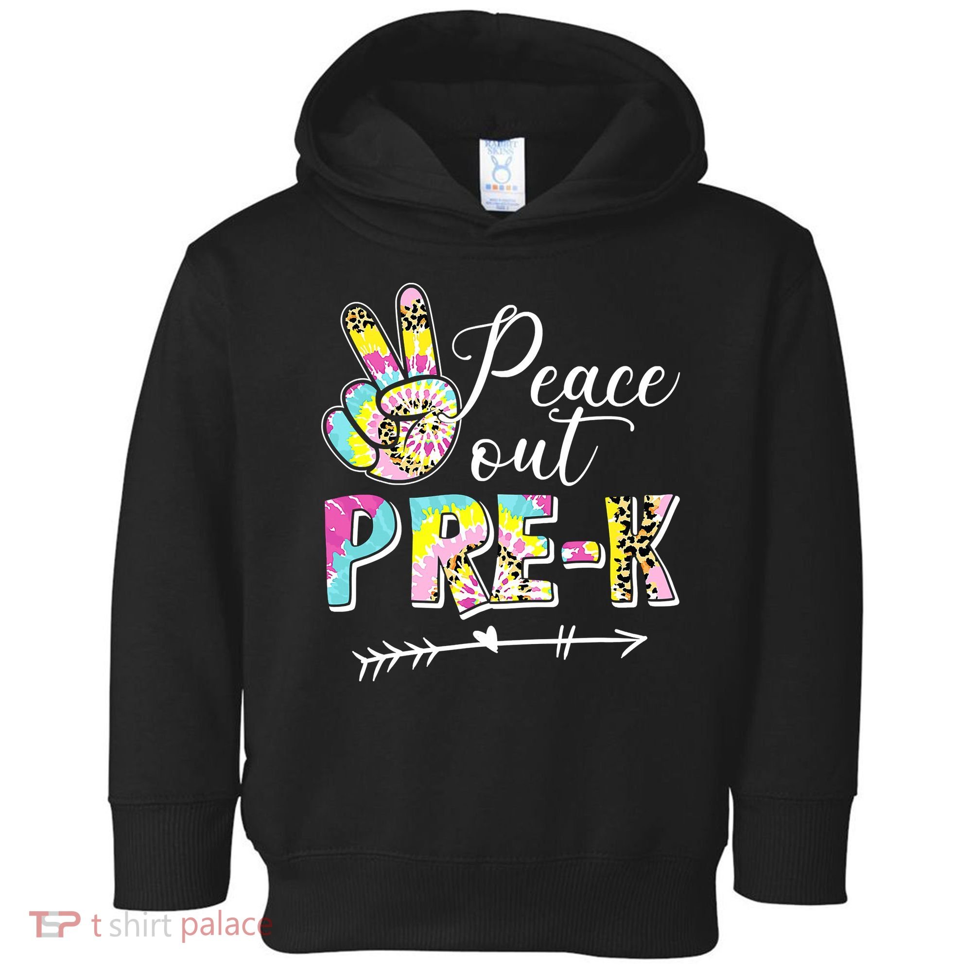 Tie Dye Peace Out PreK Last Day Of School Summer Beach Toddler Hoodie
