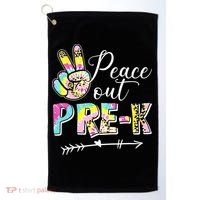 Tie Dye Peace Out PreK Last Day Of School Summer Beach Golf Towel thumb 0