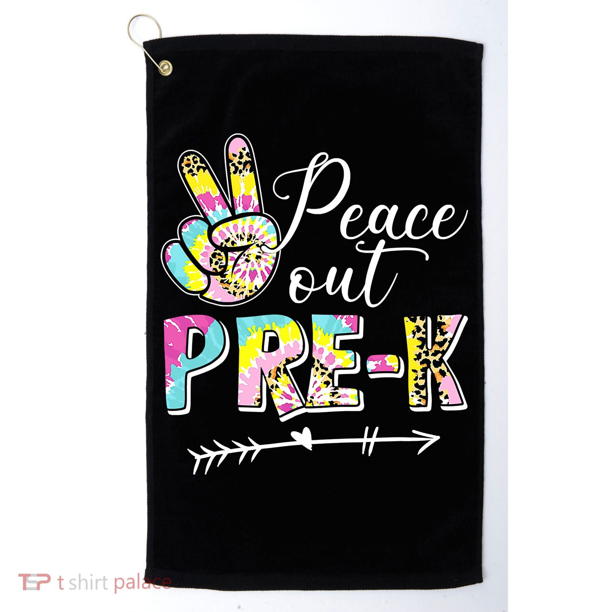 Tie Dye Peace Out PreK Last Day Of School Summer Beach Golf Towel