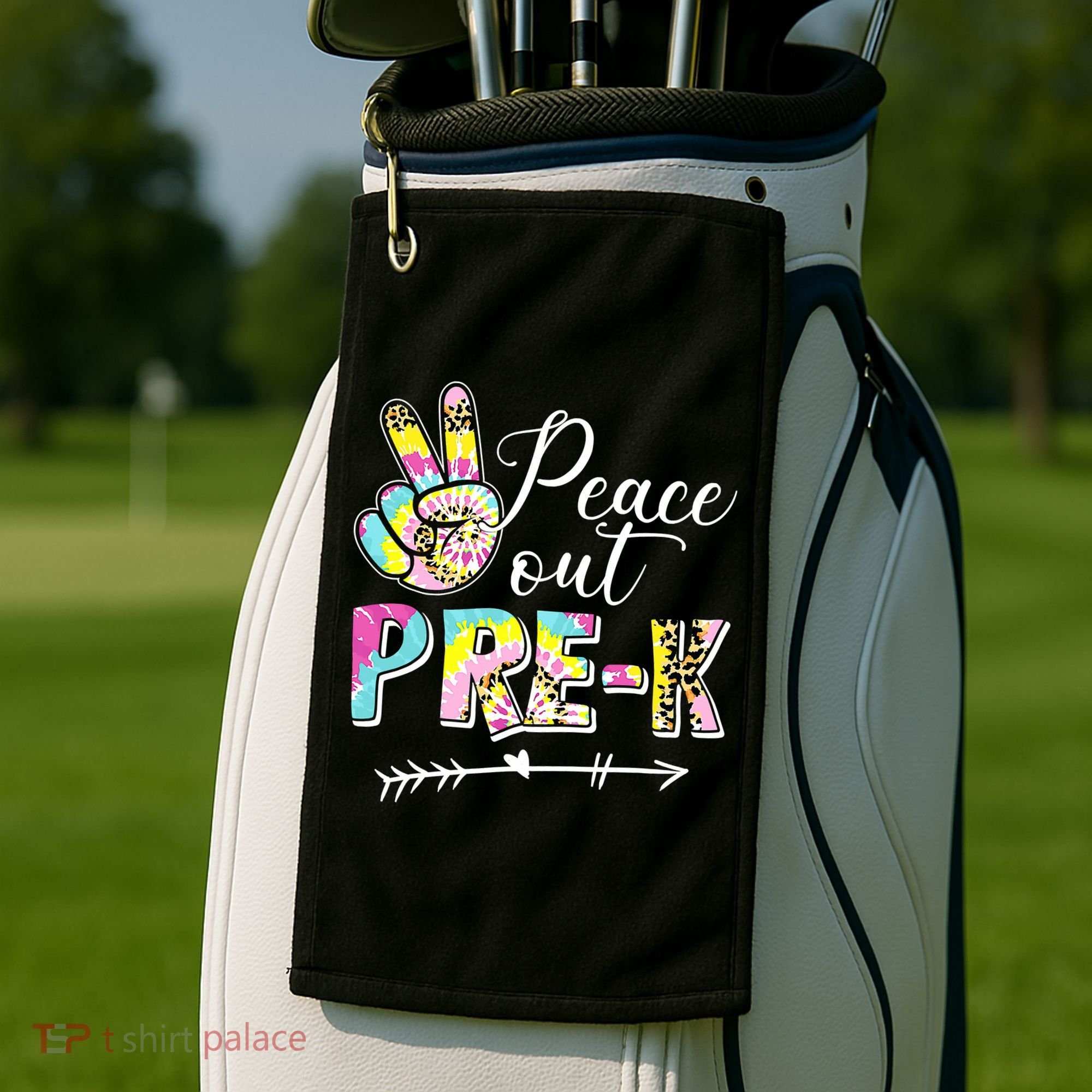 Tie Dye Peace Out PreK Last Day Of School Summer Beach Golf Towel