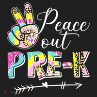 Tie Dye Peace Out PreK Last Day Of School Summer Beach Golf Towel thumb 3