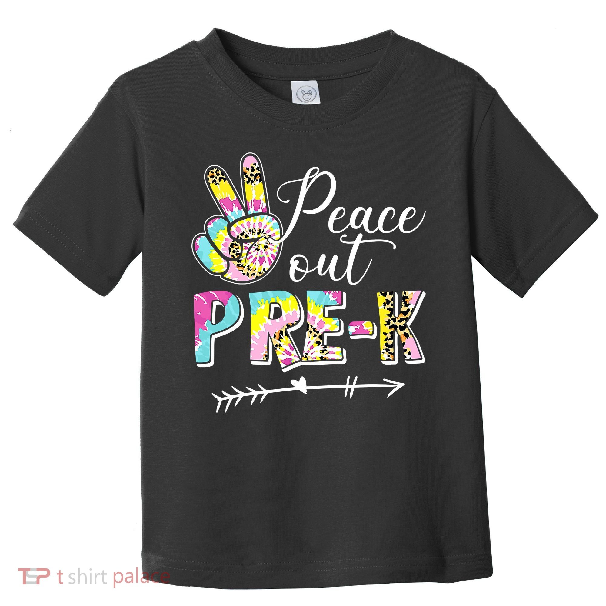 Tie Dye Peace Out PreK Last Day Of School Summer Beach Toddler T-Shirt