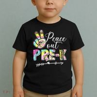 Tie Dye Peace Out PreK Last Day Of School Summer Beach Toddler T-Shirt thumb 2