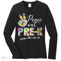 Tie Dye Peace Out PreK Last Day Of School Summer Beach Women's Long Sleeve Shirt thumb 0
