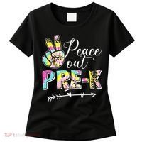 Tie Dye Peace Out PreK Last Day Of School Summer Beach Women's T-Shirt thumb 0