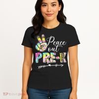 Tie Dye Peace Out PreK Last Day Of School Summer Beach Women's T-Shirt thumb 4
